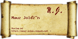 Mauz Jolán névjegykártya